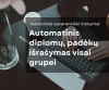 Automatizuotas diplomų, padėkų ir kt. išrašymas grupei