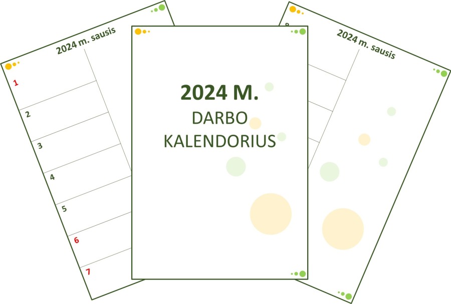 2024 m. darbo kalendorius