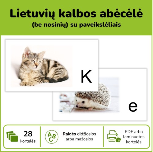 Abėcėlė su paveikslėliais (Nr. P57)