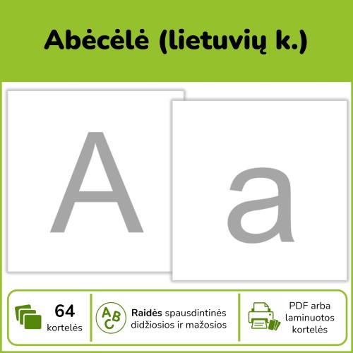 Abėcėlės kortelės (Nr. P62)