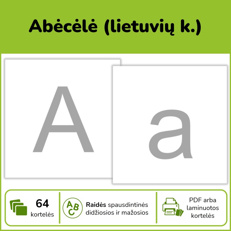 Abėcėlės kortelės (Nr. P62)