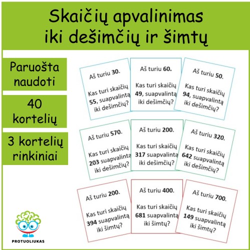 Aš turiu.. Kas turi..? Skaičių apvalinimas (Nr. P70)