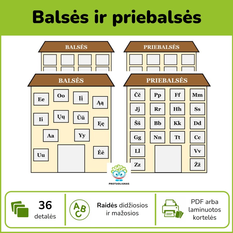 Balsės ir priebalsės (Nr. P4)