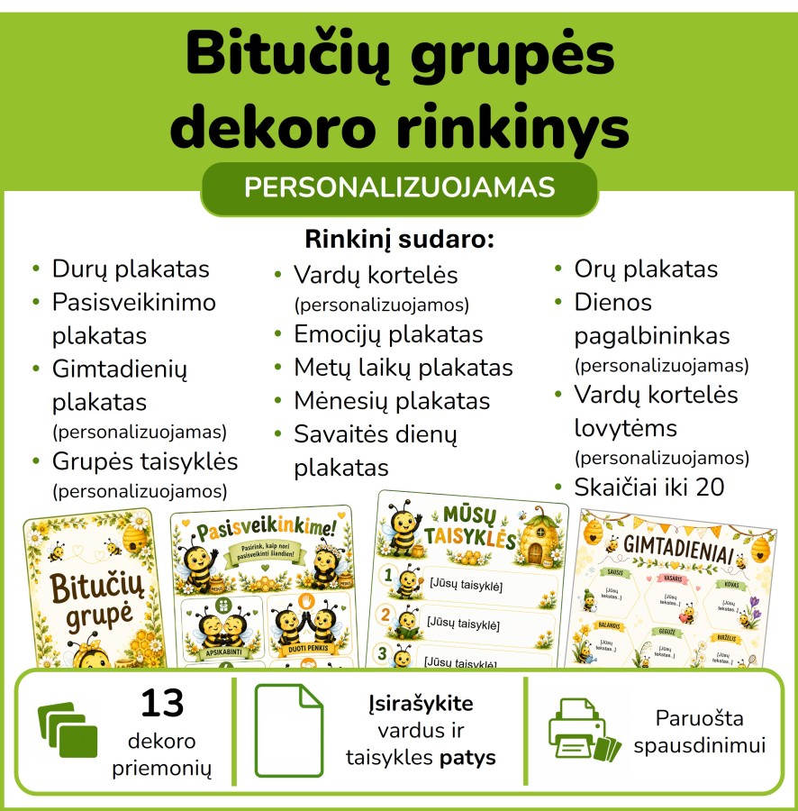 Bitučių grupės dekoro rinkinys (Nr. P182)