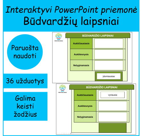 Būdvardžio laipsniai (Nr. 191)