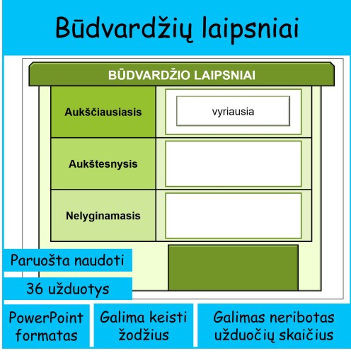 Būdvardžio laipsniai (Nr. 191)