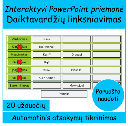 Daiktavardžių linksniavimas (Nr. 192)