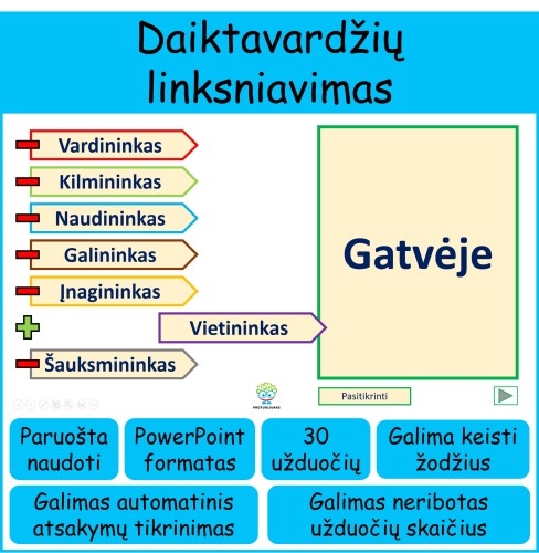 Daiktavardžių linksniavimas (Nr. 261)