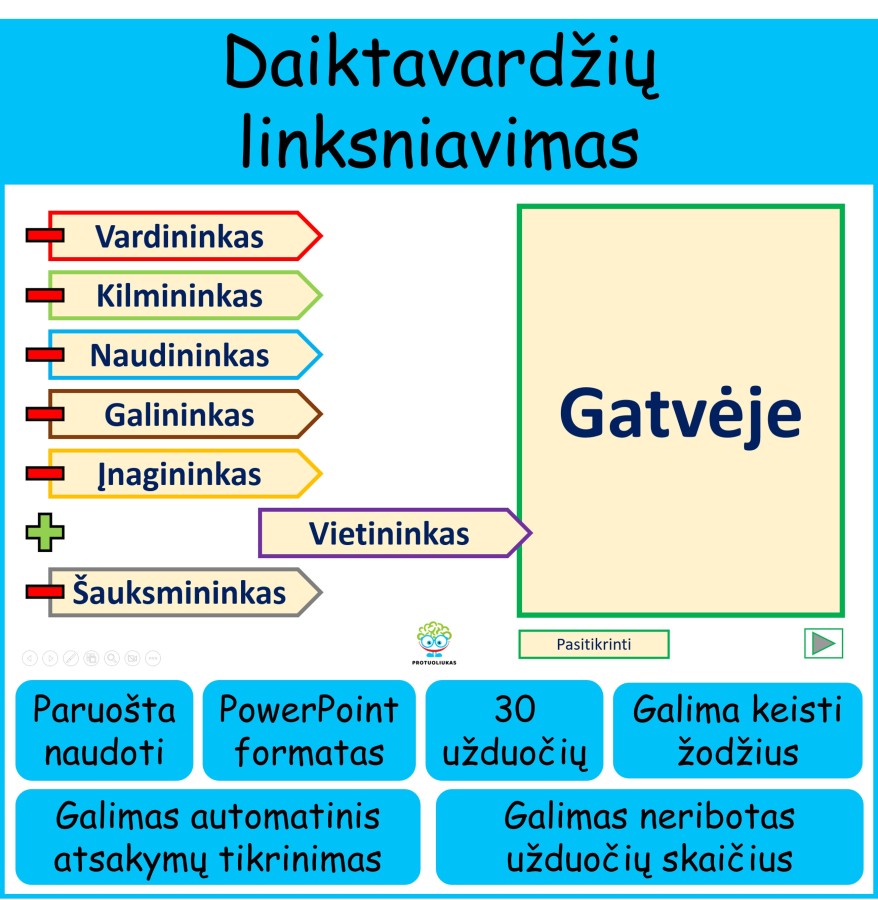 Daiktavardžių linksniavimas (Nr. 261)