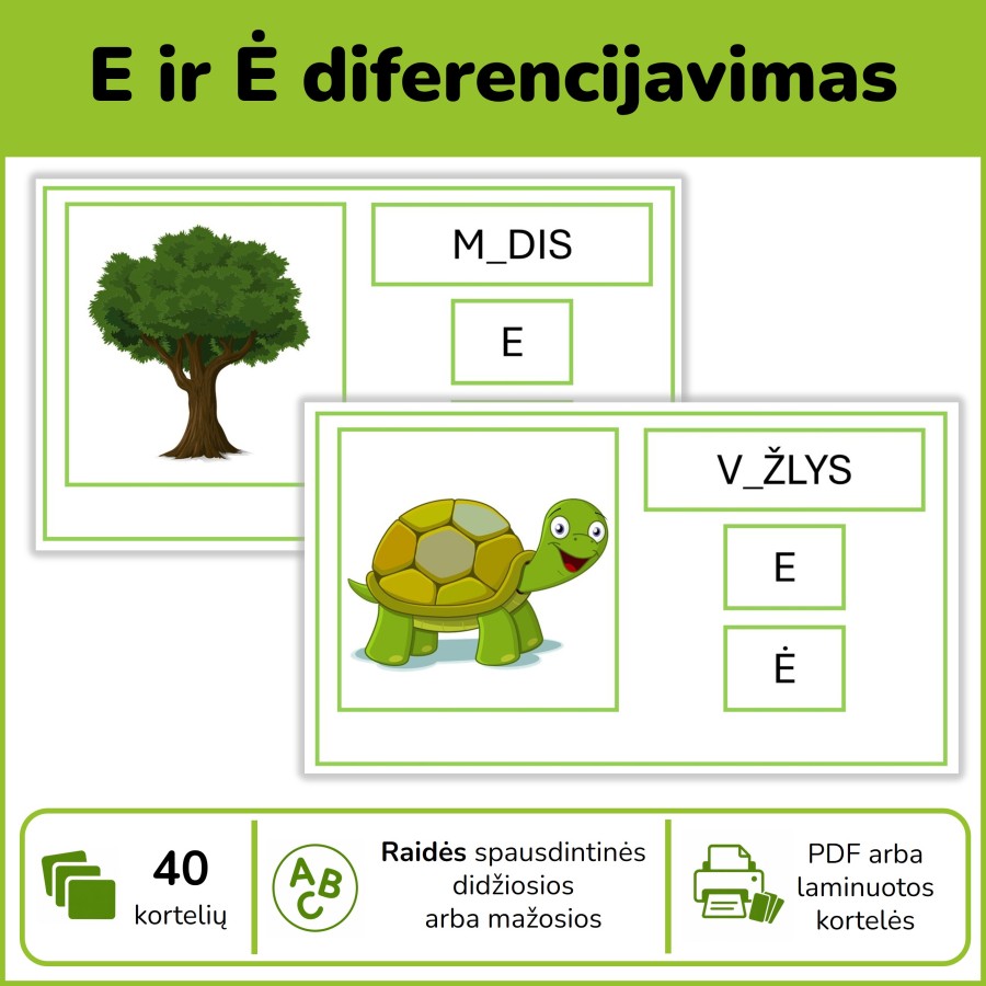 E ir Ė diferencijavimas (Nr. P76)
