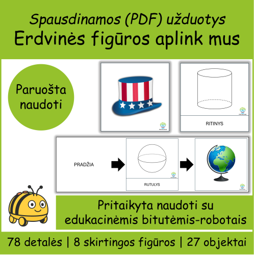 Erdvinės figūros (Bee-bot) (Nr. P103)