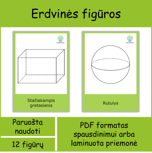 Erdvinės figūros su pavadinimais (Nr. P82)