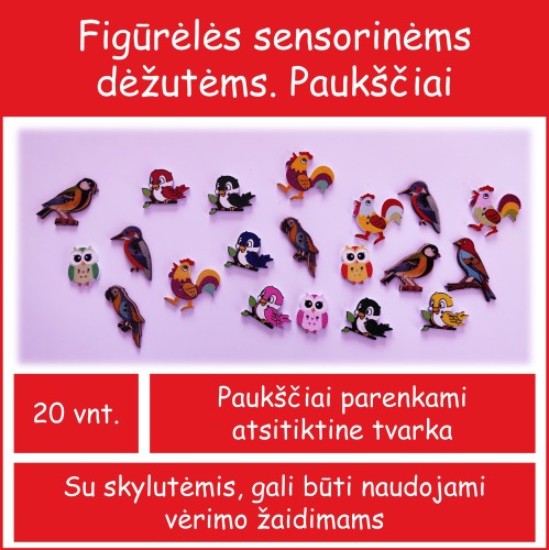 Figūrėlės sensorinei dėžutei. Paukščiai