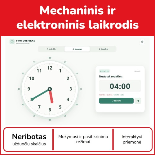 Interaktyvus laikrodis (Nr. H1)
