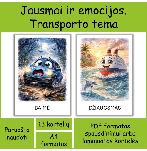 Jausmai ir emocijos. Transporto tema (Nr. P137)