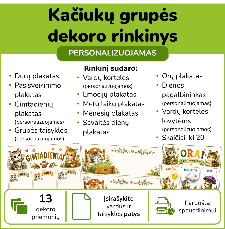 Kačiukų grupės dekoro rinkinys (Nr. P187)