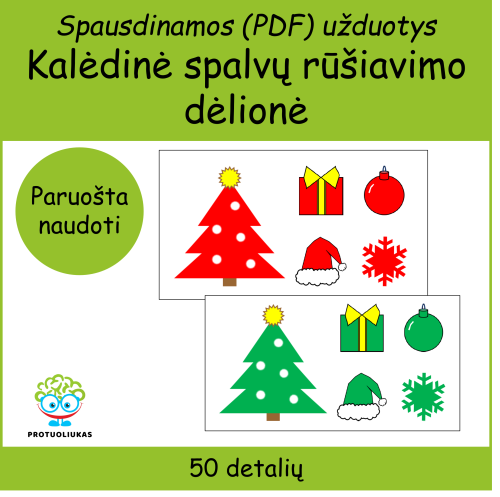 Kalėdinė spalvų rūšiavimo dėlionė (Nr. P48)