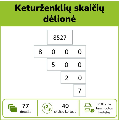 Keturženklių skaičių dėlionė (Nr. P44)