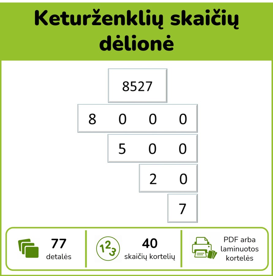 Keturženklių skaičių dėlionė (Nr. P44)