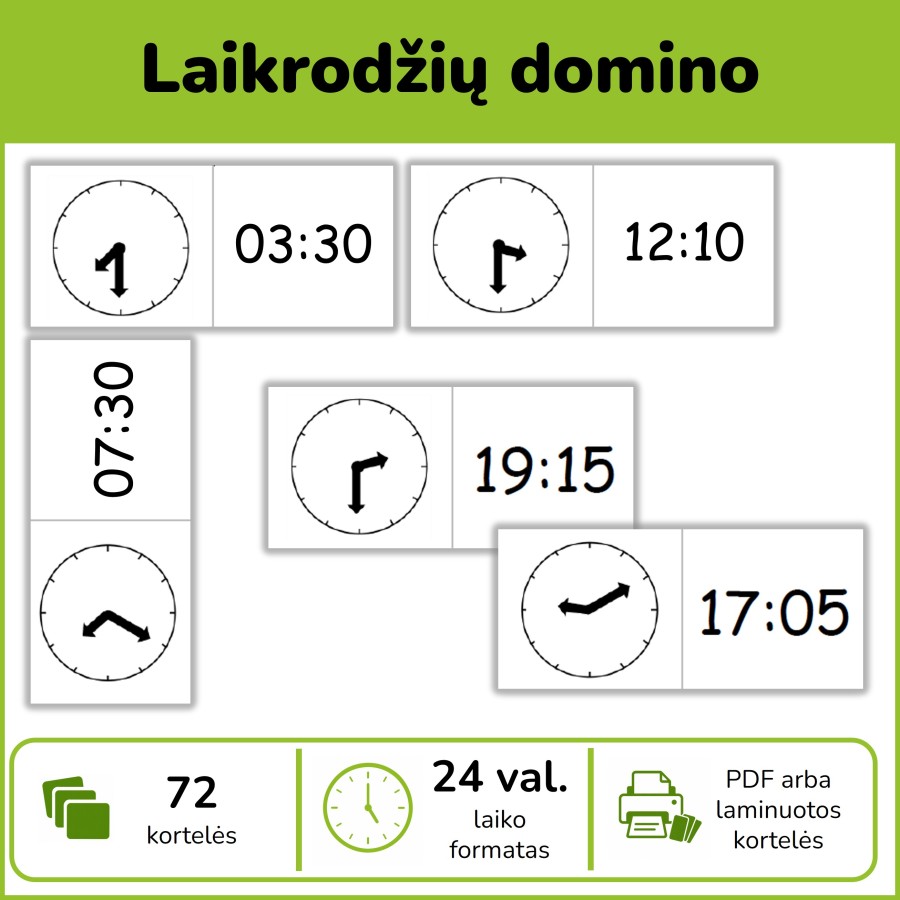 Laikrodžių domino (Nr. P34)
