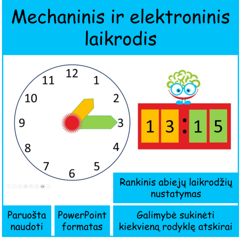 Mechaninis ir elektroninis laikrodis (Nr. 144)