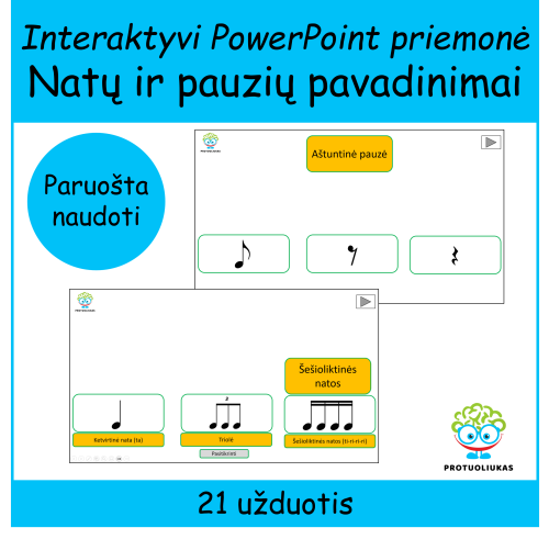 Natų ir pauzių pavadinimai (Nr. 223)