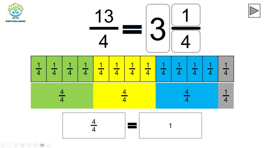 Netaisyklingosios trupmenos vertimas į mišrųjį skaičių (Nr. 211)