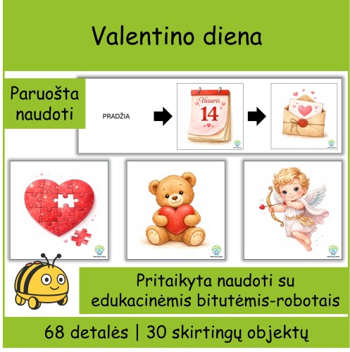 Valentino diena | Tinka Bee-bot edukacinėms bitutėms (Nr. P141)