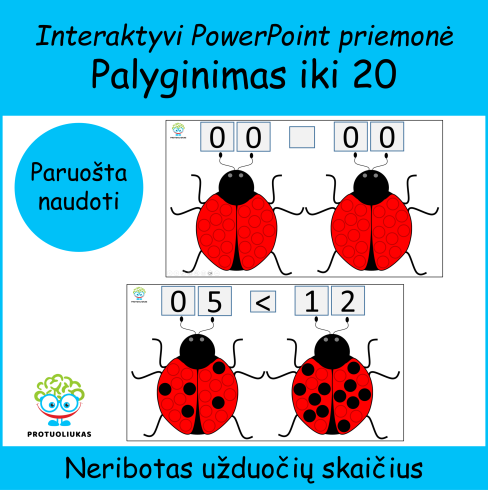 Palyginimas iki 20 (Nr. 22)