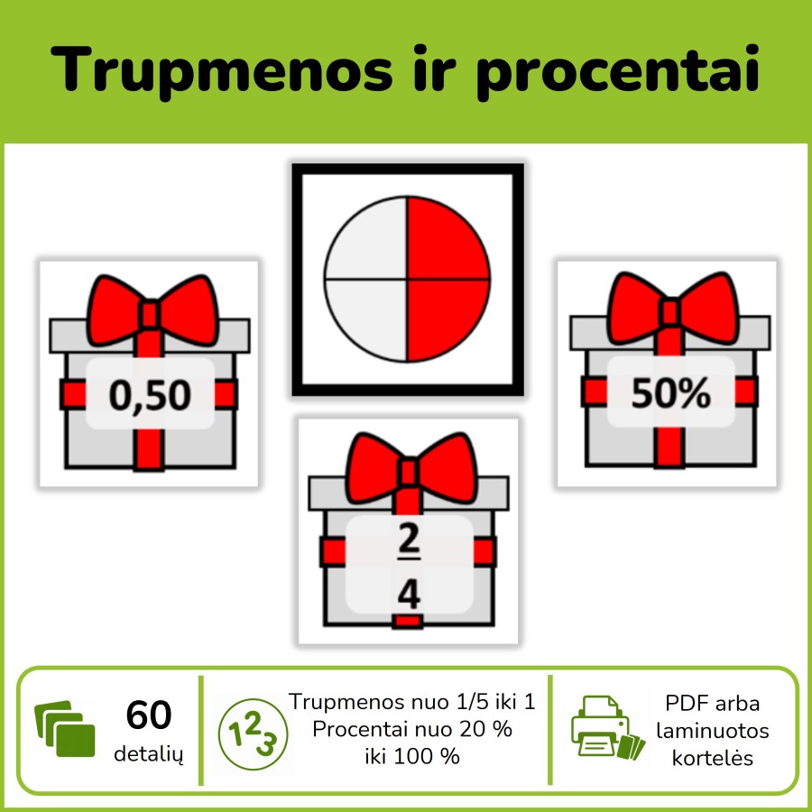 Procentai ir trupmenos (Nr. P40)