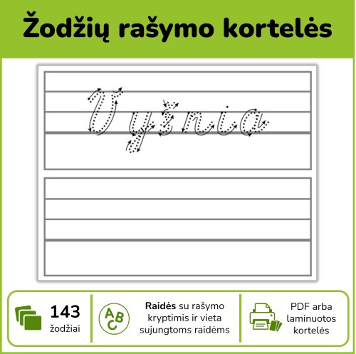 Rašymo kortelės (Nr. P87)