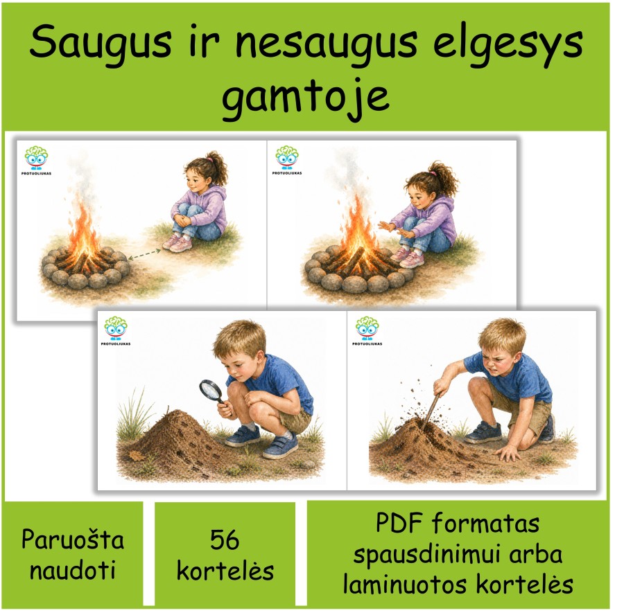 Saugus ir nesaugus elgesys gamtoje (Nr. P164)