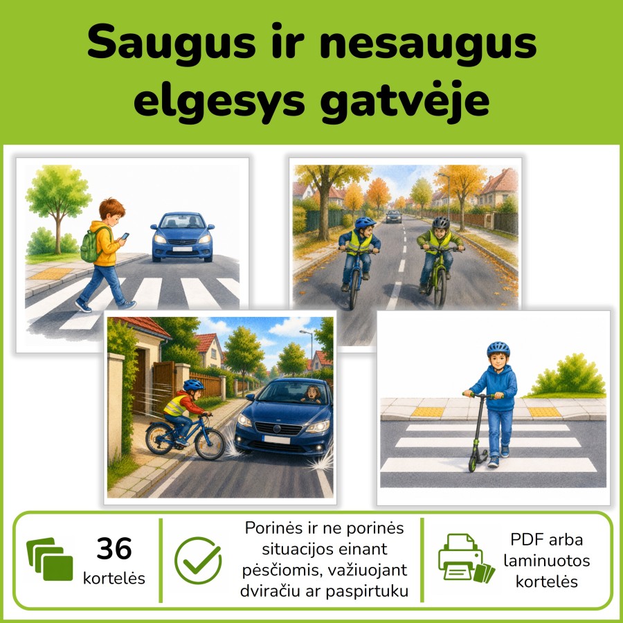 Saugus ir nesaugus elgesys gatvėje (Nr. P184)