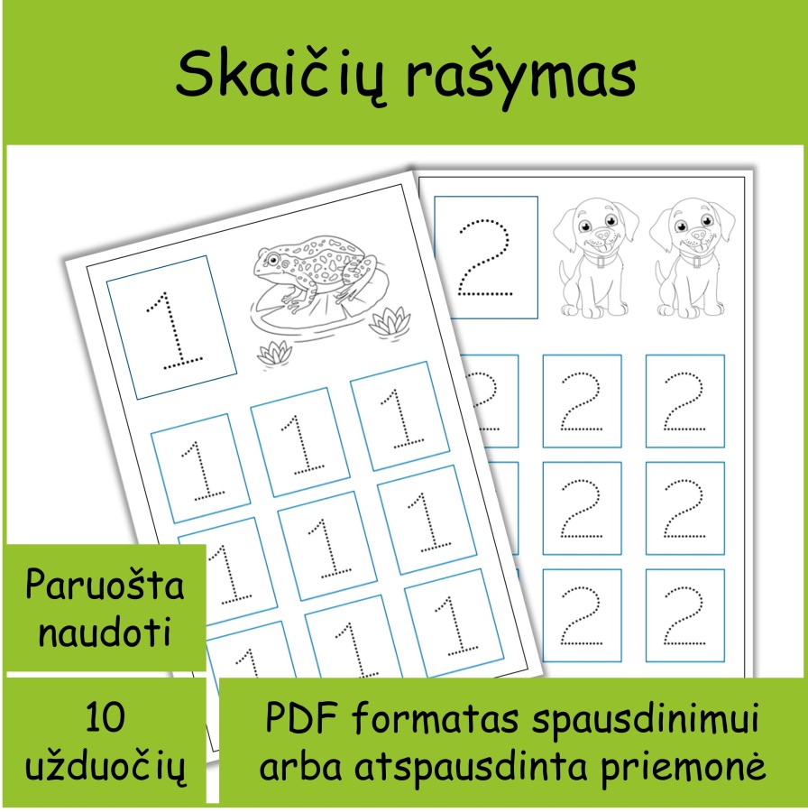 Skaičiai nuo 0 iki 9 (Nr. P86)