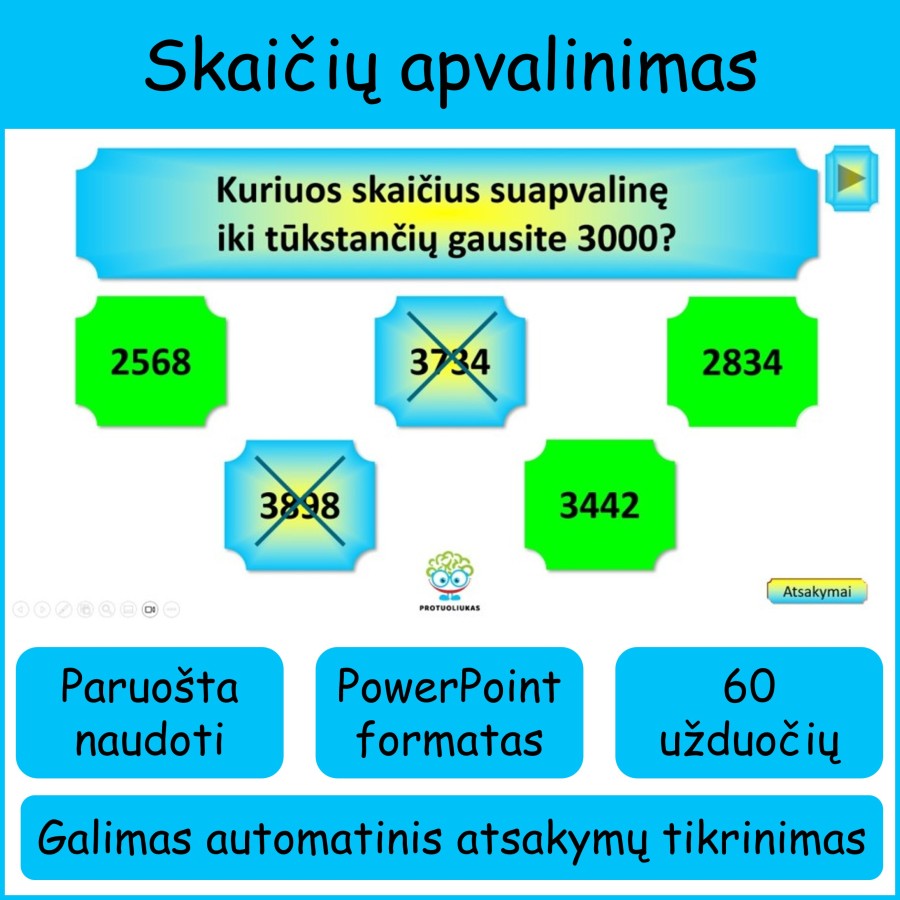 Skaičių apvalinimas (Nr. 208)
