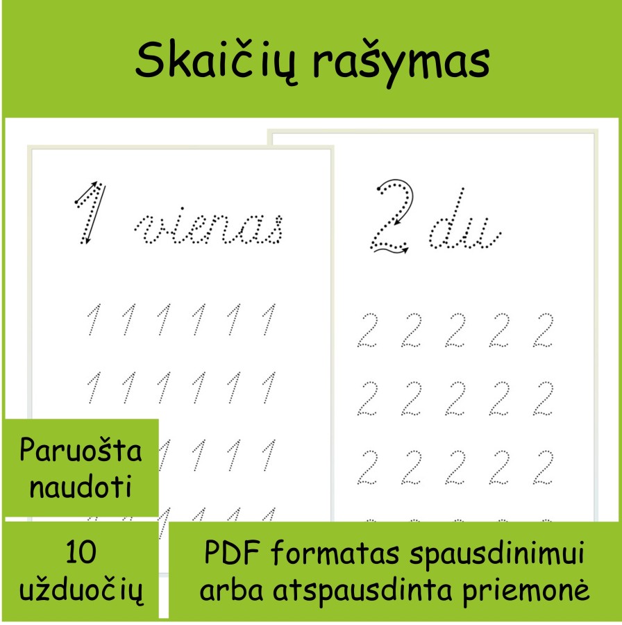 Skaičių rašymas (Nr. P100)