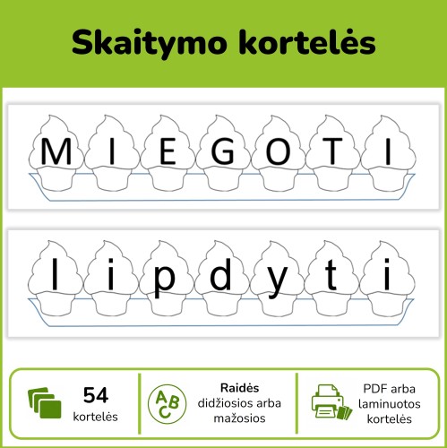 Skaitymo kortelės (Nr. P32)