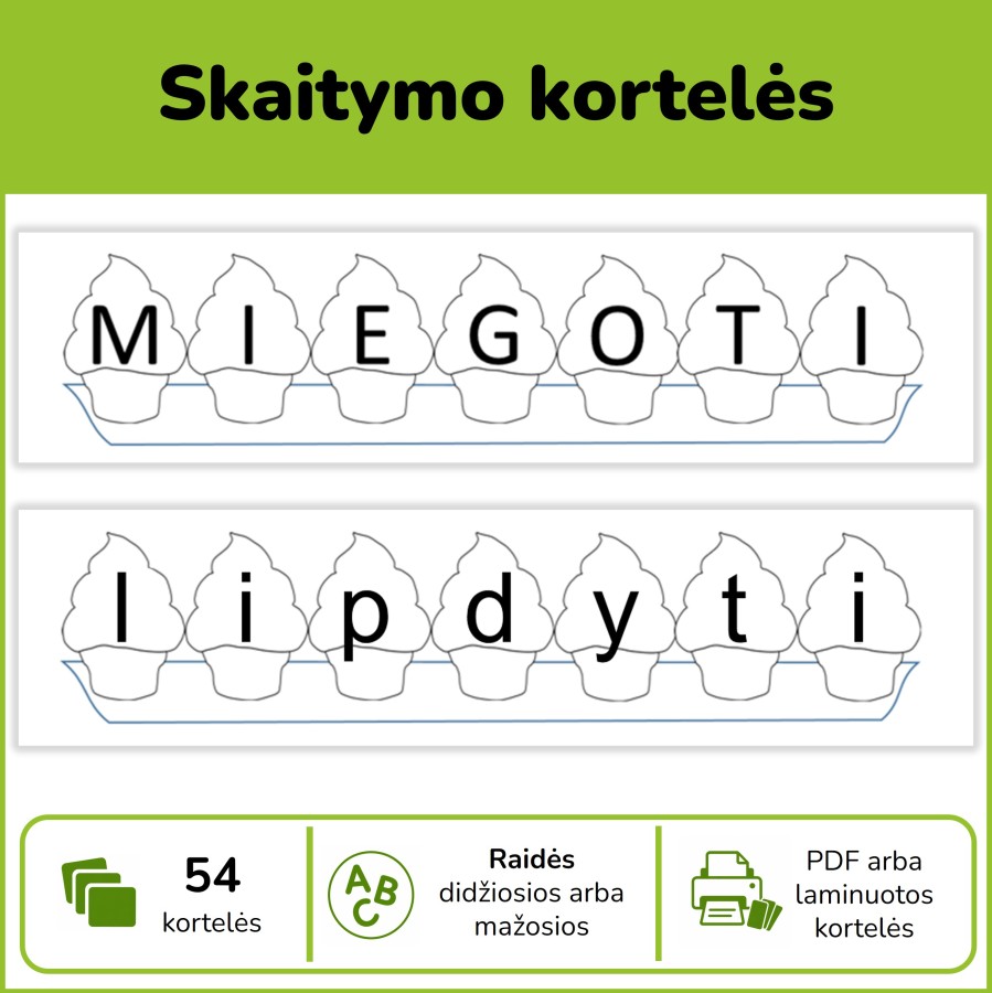 Skaitymo kortelės (Nr. P32)