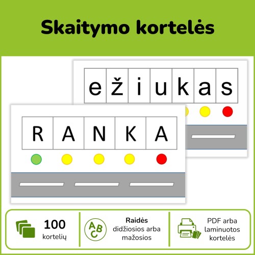 Skaitymo kortelės (Nr. P60)