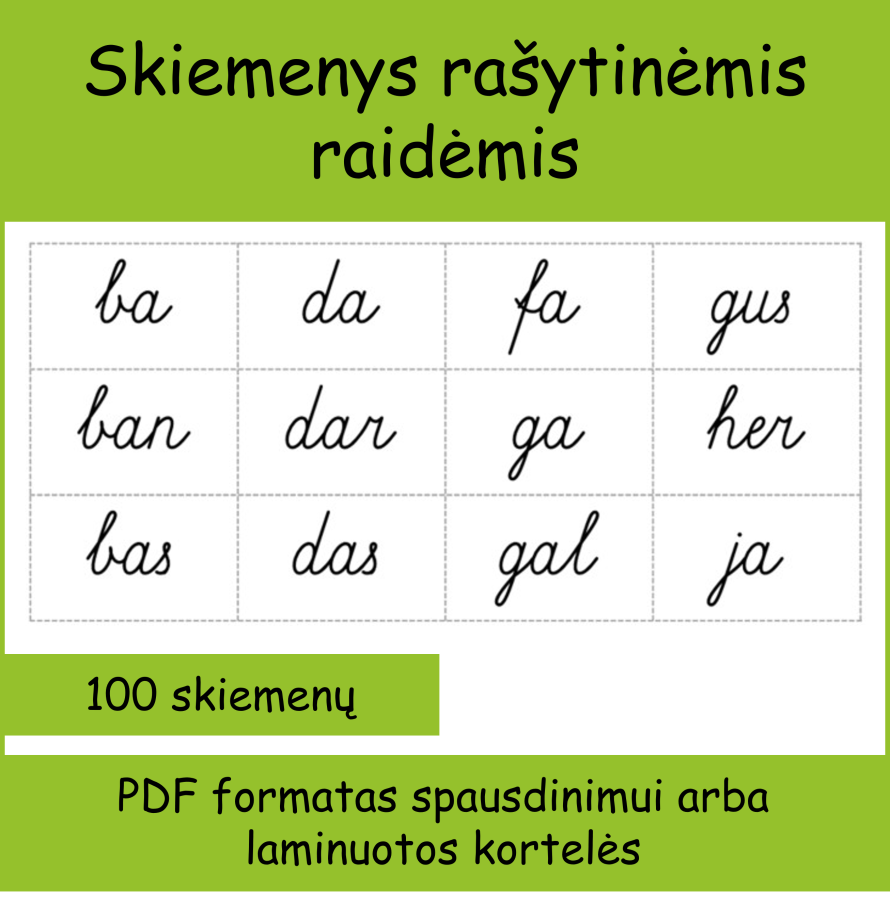 Skiemenys rašytinėmis raidėmis (Nr. P92)