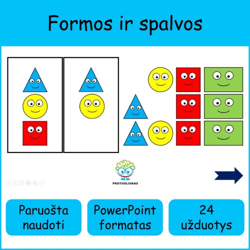 Spalvotų formų dėlionė (Nr. 177)