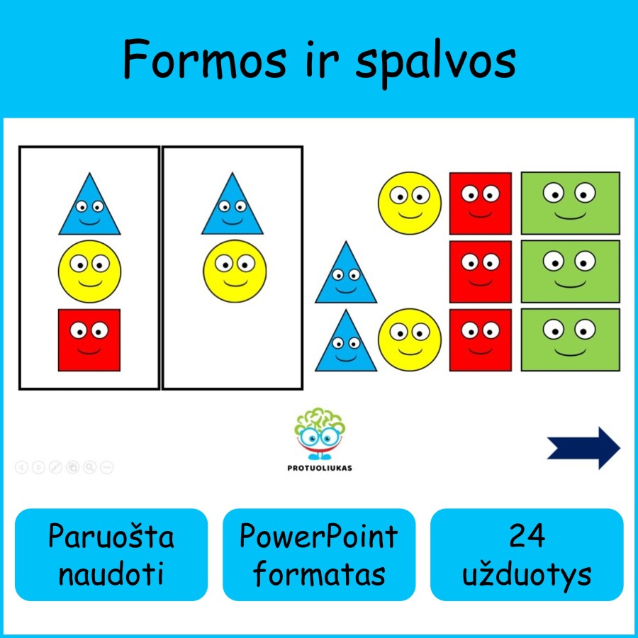 Spalvotų formų dėlionė (Nr. 177)