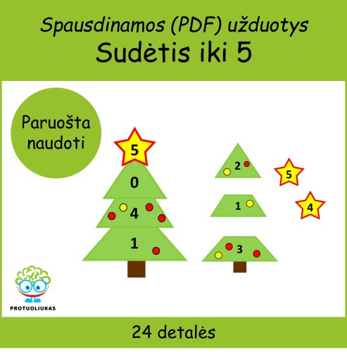 Sudėtis iki 5 (Nr. P1)