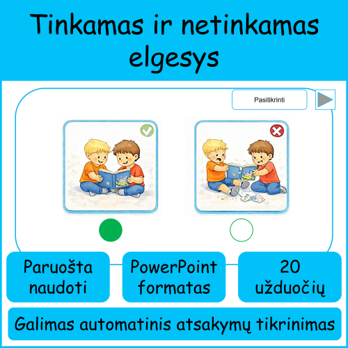 Tinkamas ir netinkamas elgesys – interaktyvi priemonė (Nr. 250)