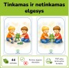 Tinkamas ir netinkamas elgesys – kortelės vaikams (Nr. P130)