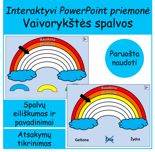 Vaivorykštė - spalvų identifikavimas (Nr. 001)