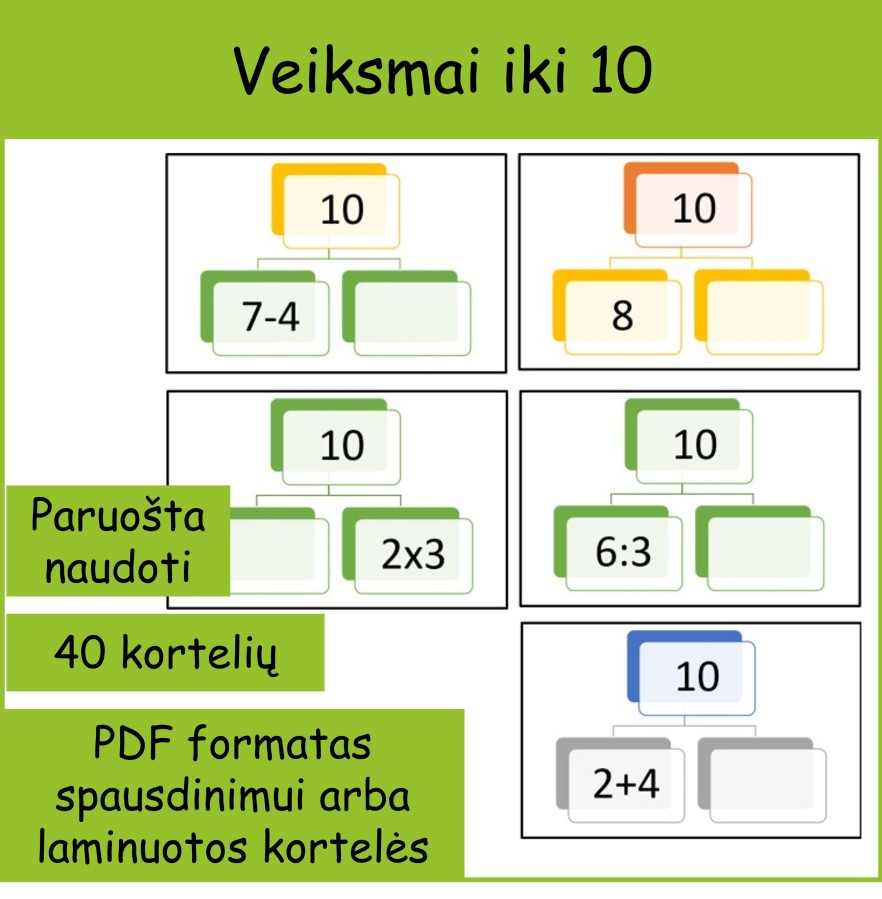 Veiksmai iki 10 (Nr. P75)