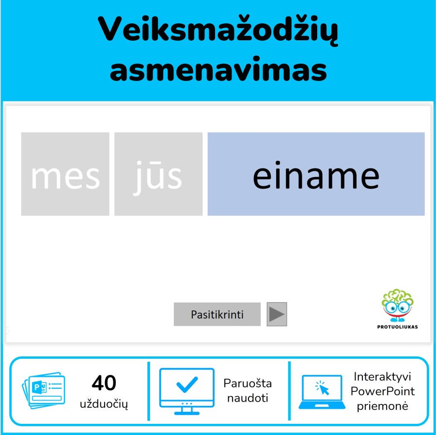 Veiksmažodžių asmenavimas (Nr. 166) 