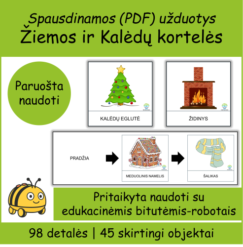 Žiemos kortelės (tinka Bee-Bot) (Nr. P115)
