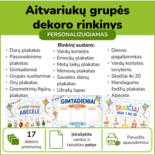 Aitvariukų grupės dekoro rinkinys (Nr. P208)